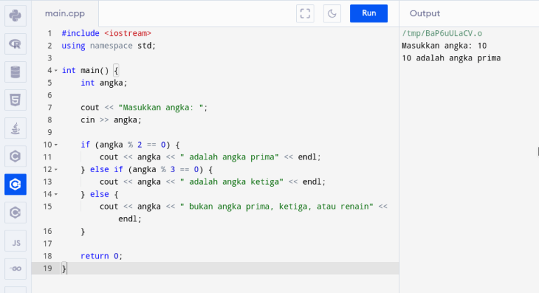 Contoh Program C++ Perulangan Dan Percabangan | Fix Coding