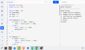 Contoh Program Queue C++ untuk Antrian Bank | Fix Coding